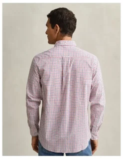Gant Checked Classic Poplin Shirt in Rose Red