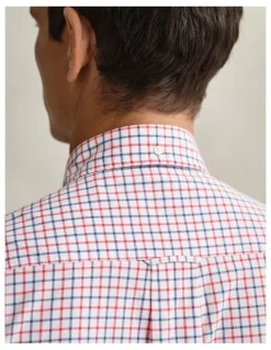Gant Checked Classic Poplin Shirt in Rose Red