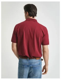 Gant Contrast Piqu Polo Shirt in Plumped Red