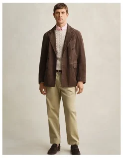 Gant Cotton Cable Crewneck in Oat Melange