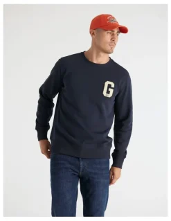 Gant G Badge Sweatshirt in Evening Blue