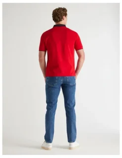 Gant Graphic Pique Polo in Ruby Red