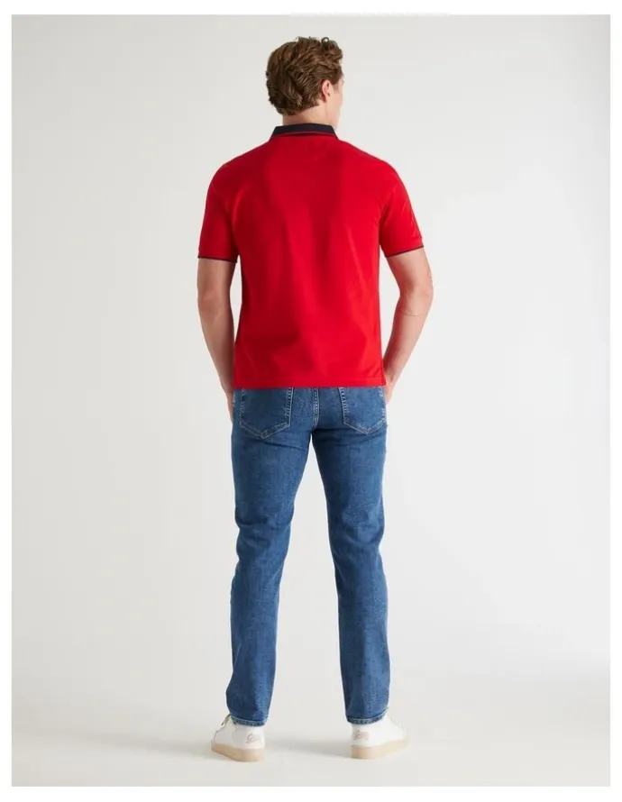 Gant Graphic Pique Polo in Ruby Red