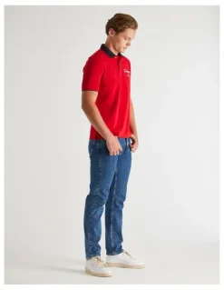 Gant Graphic Pique Polo in Ruby Red