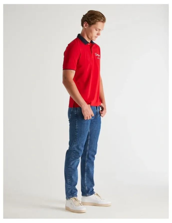 Gant Graphic Pique Polo in Ruby Red