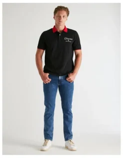 Gant Graphic Pique Polo Shirts in Black