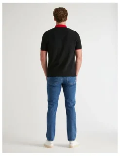 Gant Graphic Pique Polo Shirts in Black