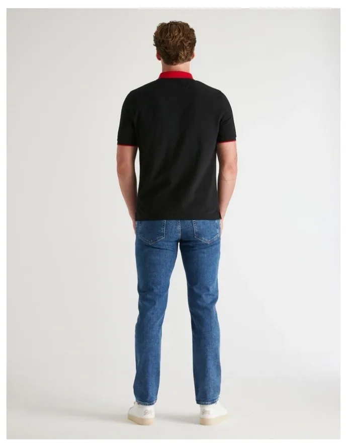 Gant Graphic Pique Polo Shirts in Black