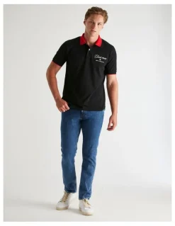 Gant Graphic Pique Polo Shirts in Black