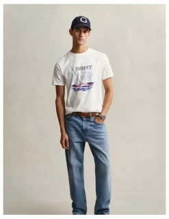 Gant Graphic T-Shirt in Eggshell