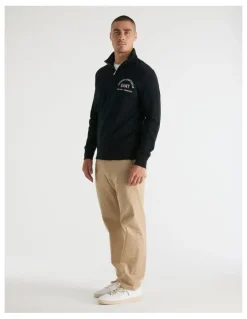 Gant Half-Zip Printed Graphic Sweatshirt in Black