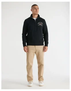 Gant Half-Zip Printed Graphic Sweatshirt in Black