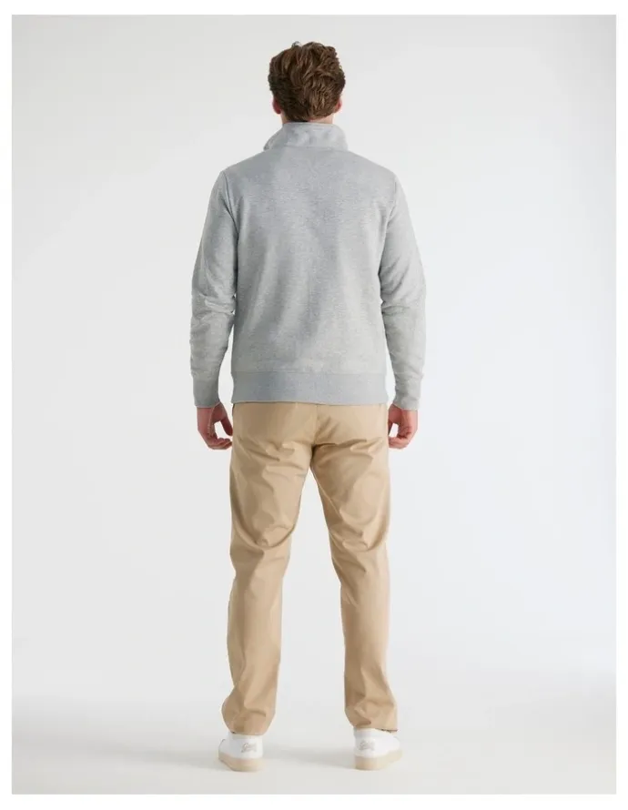Gant Half-Zip Printed Graphic Sweatshirt in Grey Melange