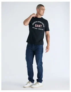 Gant Printed Graphic T-Shirt in Black