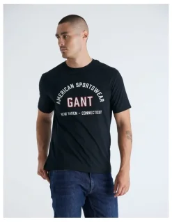 Gant Printed Graphic T-Shirt in Black