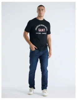 Gant Printed Graphic T-Shirt in Black