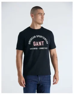 Gant Printed Graphic T-Shirt in Black