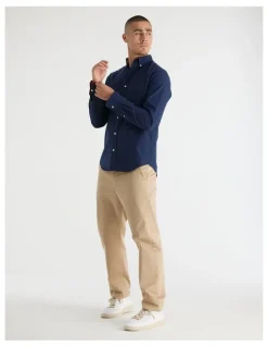 Gant Regular Fit Beefy Oxford Shirt in Evening Blue
