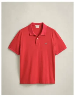 Gant Regular Fit Polo Shirt in Rose Red