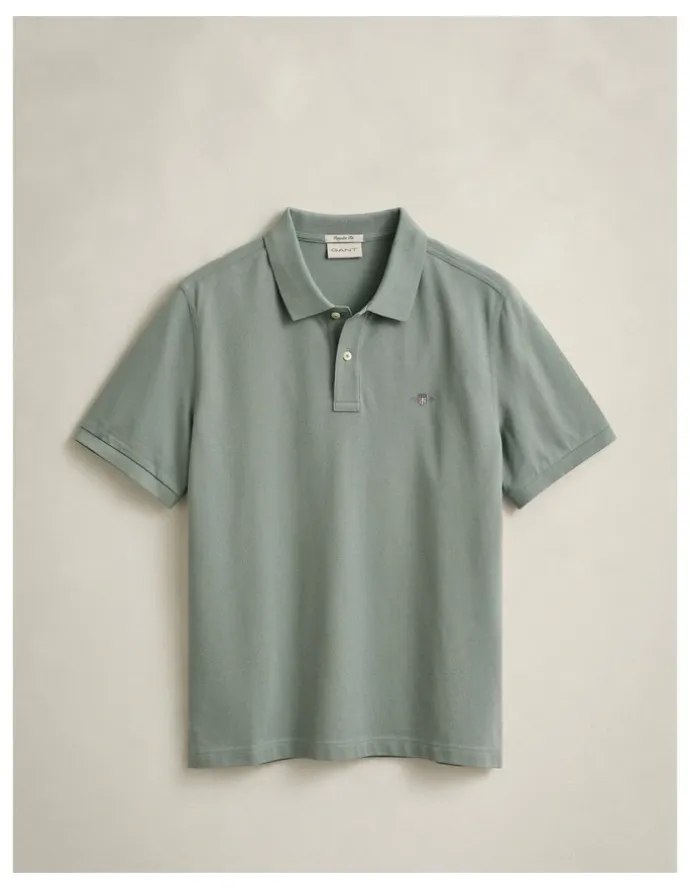Gant Regular Fit Polo Shirt in Ceramic Grey