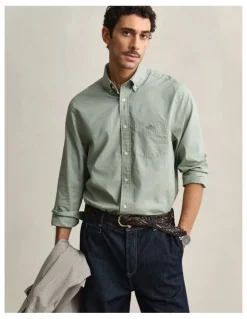Gant Regular Fit Poplin Shirt in Herb Green
