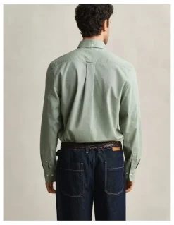 Gant Regular Fit Poplin Shirt in Herb Green