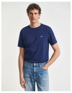 Gant Regular Fit Shield T-Shirt in Persian Blue