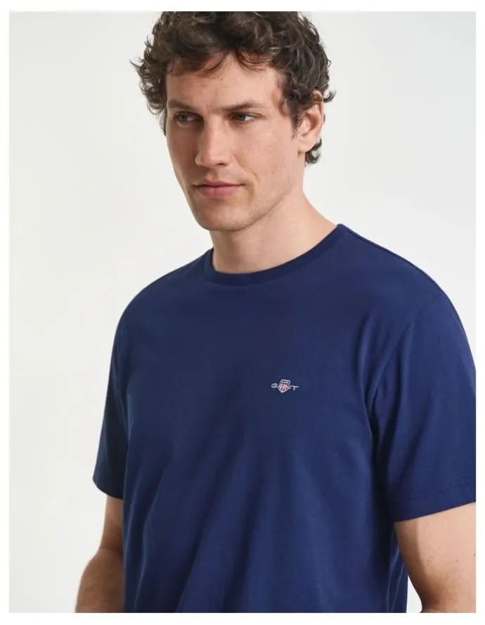Gant Regular Fit Shield T-Shirt in Persian Blue