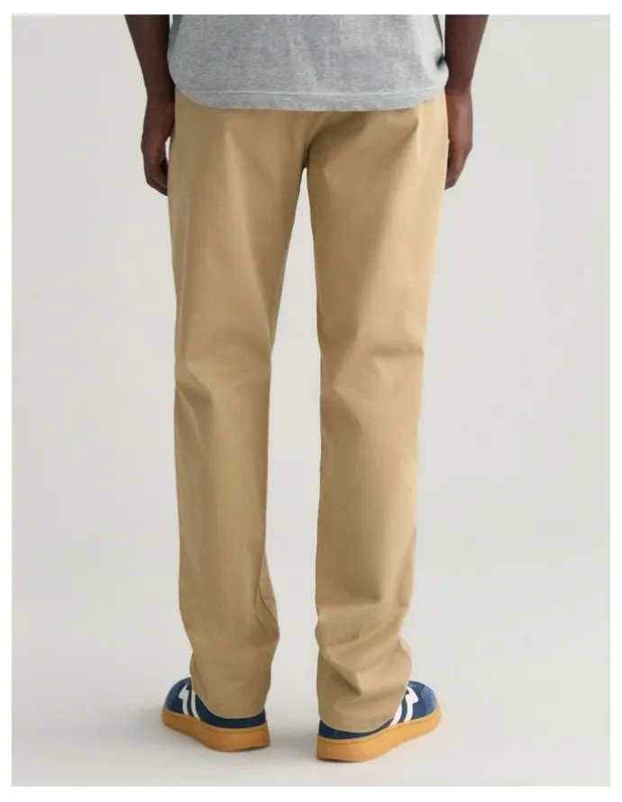 Gant Regular Fit Twill Chinos in Dark Khaki