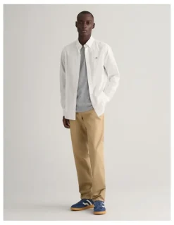 Gant Regular Fit Twill Chinos in Dark Khaki