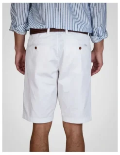 Gant Relaxed Fit Twill Shorts in White