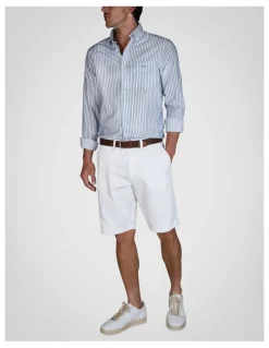 Gant Relaxed Fit Twill Shorts in White