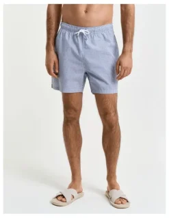 Gant Seersucker Swim Shorts in Rich Blue