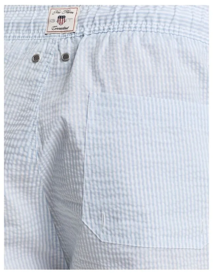 Gant Seersucker Swim Shorts in Fresh Blue