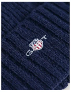 Gant Shield Wool Beanie in Blue