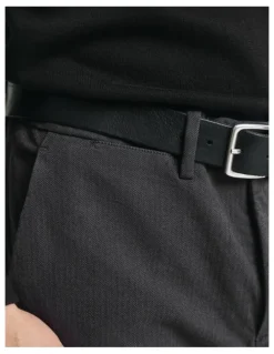Gant Slim Fit Cotton Herringbone Pants in Antracite