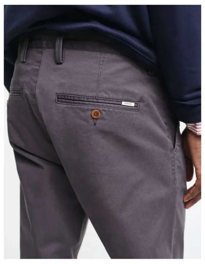 Gant Slim Fit Twill Chinos in Antracite