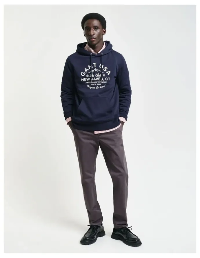 Gant Slim Fit Twill Chinos in Antracite