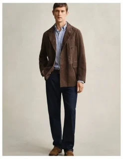 Gant Striped Classic Poplin Shirt in College Blue