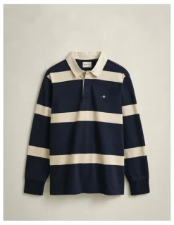 Gant Striped Rugger in Evening Blue