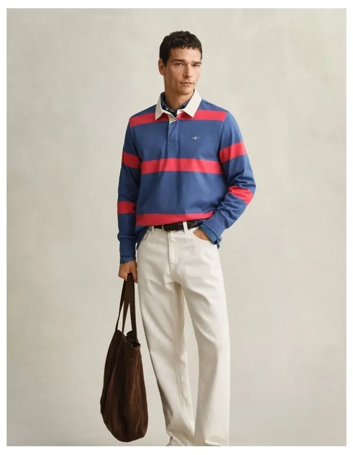 Gant Striped Rugger in Vintage Blue