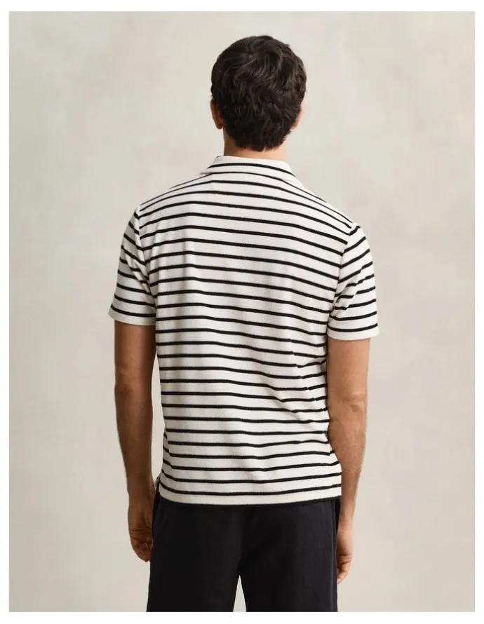 Gant Terry Cloth Polo Shirt in Creamed White