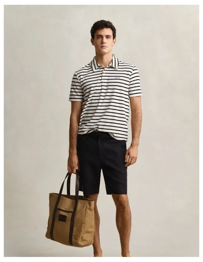 Gant Terry Cloth Polo Shirt in Creamed White