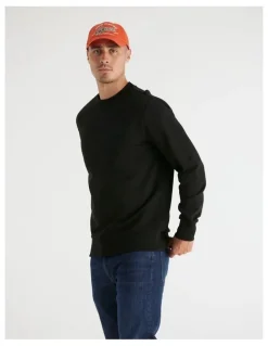 Gant Tonal Shield Crew Neck Sweatshirt in Black