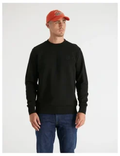 Gant Tonal Shield Crew Neck Sweatshirt in Black
