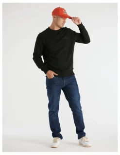 Gant Tonal Shield Crew Neck Sweatshirt in Black
