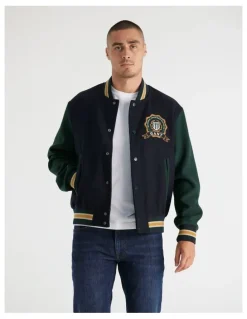 Gant Wool Mix Varsity Jacket 7006549 in Evening Blue
