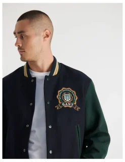 Gant Wool Mix Varsity Jacket 7006549 in Evening Blue