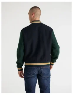 Gant Wool Mix Varsity Jacket 7006549 in Evening Blue
