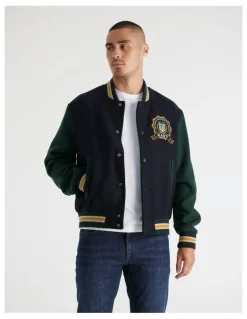 Gant Wool Mix Varsity Jacket 7006549 in Evening Blue